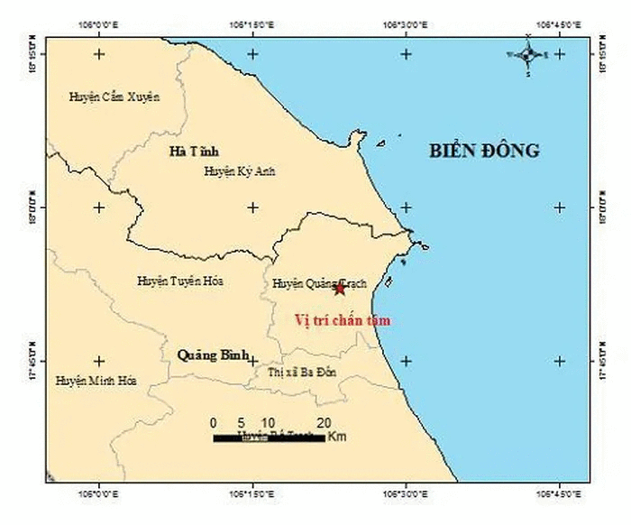 Động đất 4 độ richter tại Quảng Bình