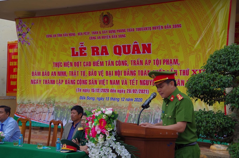 Hình ảnh: Đắk Nông: Công an huyện Đắk Song tổ chức lễ ra quân đợt cao điểm tấn công trấn áp tội phạm số 1