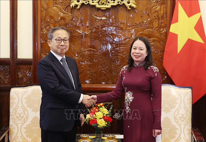 Hình ảnh: Quyền Chủ tịch nước Võ Thị Ánh Xuân tiếp Đại sứ Nhật Bản chào từ biệt số 1