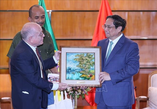Hình ảnh: Thủ tướng Phạm Minh Chính tiếp Lãnh đạo Hội Hữu nghị Brazil - Việt Nam số 2