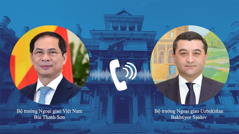 Hình ảnh: Bộ trưởng Ngoại giao Bùi Thanh Sơn điện đàm với Bộ trưởng Ngoại giao Uzbekistan số 1