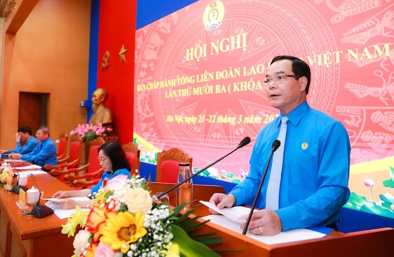 Hình ảnh: Khai mạc Hội nghị Ban Chấp hành Tổng Liên đoàn Lao động Việt Nam lần thứ 13 (khoá XII) số 1