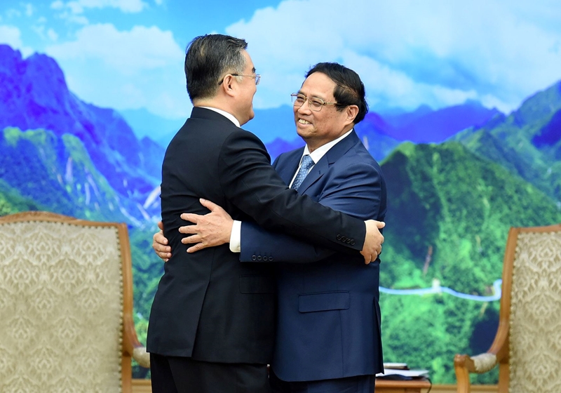 Hình ảnh: Thủ tướng Phạm Minh Chính tiếp Phó Ủy viên trưởng Nhân đại toàn quốc Trung Quốc số 1