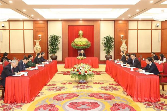 Hình ảnh: Tổng Bí thư Nguyễn Phú Trọng điện đàm cấp cao với Tổng thống Hoa Kỳ Joe Biden số 2
