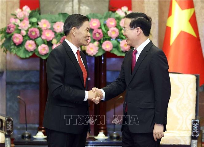 Hình ảnh: Chủ tịch nước tiếp Đoàn đại biểu Trung ương Mặt trận Lào xây dựng đất nước số 1