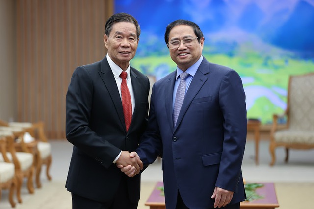 Hình ảnh: Thủ tướng Phạm Minh Chính tiếp Chủ tịch Ủy ban Trung ương Mặt trận Lào xây dựng đất nước số 1