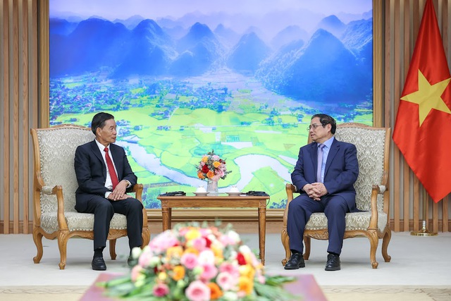 Hình ảnh: Thủ tướng Phạm Minh Chính tiếp Chủ tịch Ủy ban Trung ương Mặt trận Lào xây dựng đất nước số 2