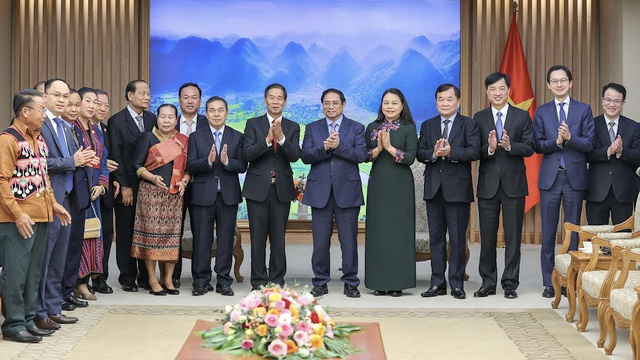 Hình ảnh: Thủ tướng Phạm Minh Chính tiếp Chủ tịch Ủy ban Trung ương Mặt trận Lào xây dựng đất nước số 4