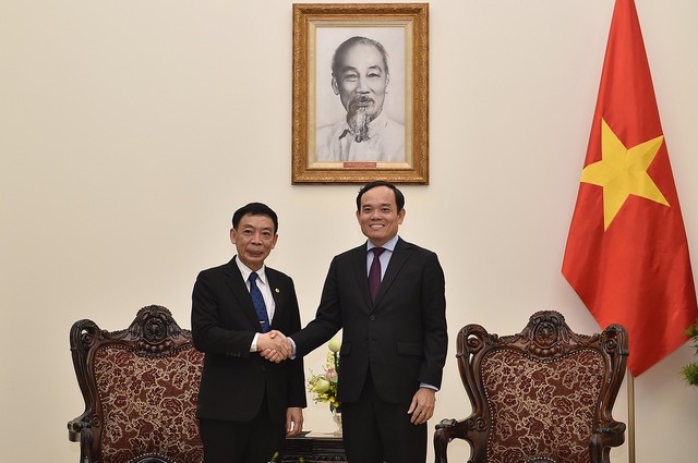 Hình ảnh: Phó Thủ tướng Trần Lưu Quang tiếp Bộ trưởng Nội vụ Lào số 1