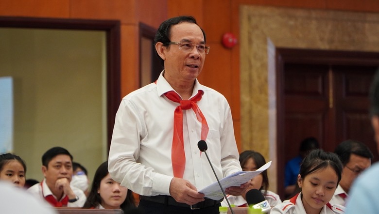 Hình ảnh: Lãnh đạo Thành ủy TP Hồ Chí Minh gặp gỡ, lắng nghe thiếu nhi số 1