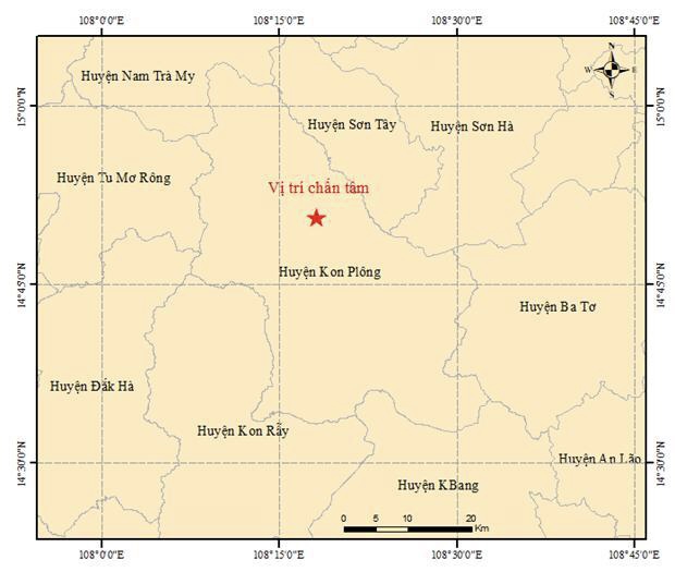 Hình ảnh: Liên tiếp 9 trận động đất tại huyện Kon Plông, tỉnh Kon Tum trong sáng nay số 1