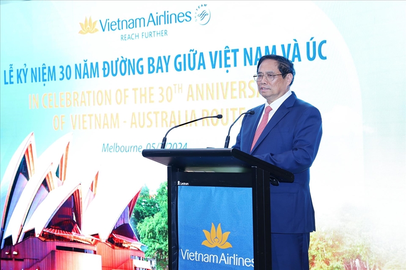 Hình ảnh: Thủ tướng Phạm Minh Chính dự kỷ niệm 30 năm đường bay thẳng Việt Nam – Australia số 2