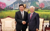 Chủ tịch Ủy ban Trung ương MTTQ Việt Nam gặp Tổng Bí thư, Chủ tịch nước Lào