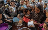 Pháp và các nước thả 110 tấn hàng cứu trợ xuống Gaza
