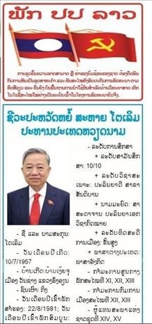 Báo chí Lào trang trọng đưa tin về chuyến thăm của Chủ tịch nước Tô Lâm