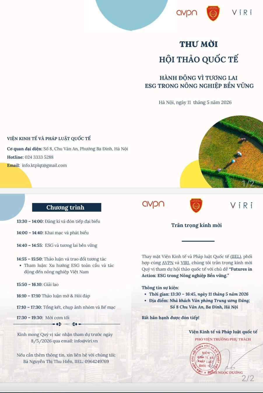 Hình ảnh: Hội thảo Quốc tế: Hành động vì tương lai: ESG trong nông nghiệp bền vững số 1